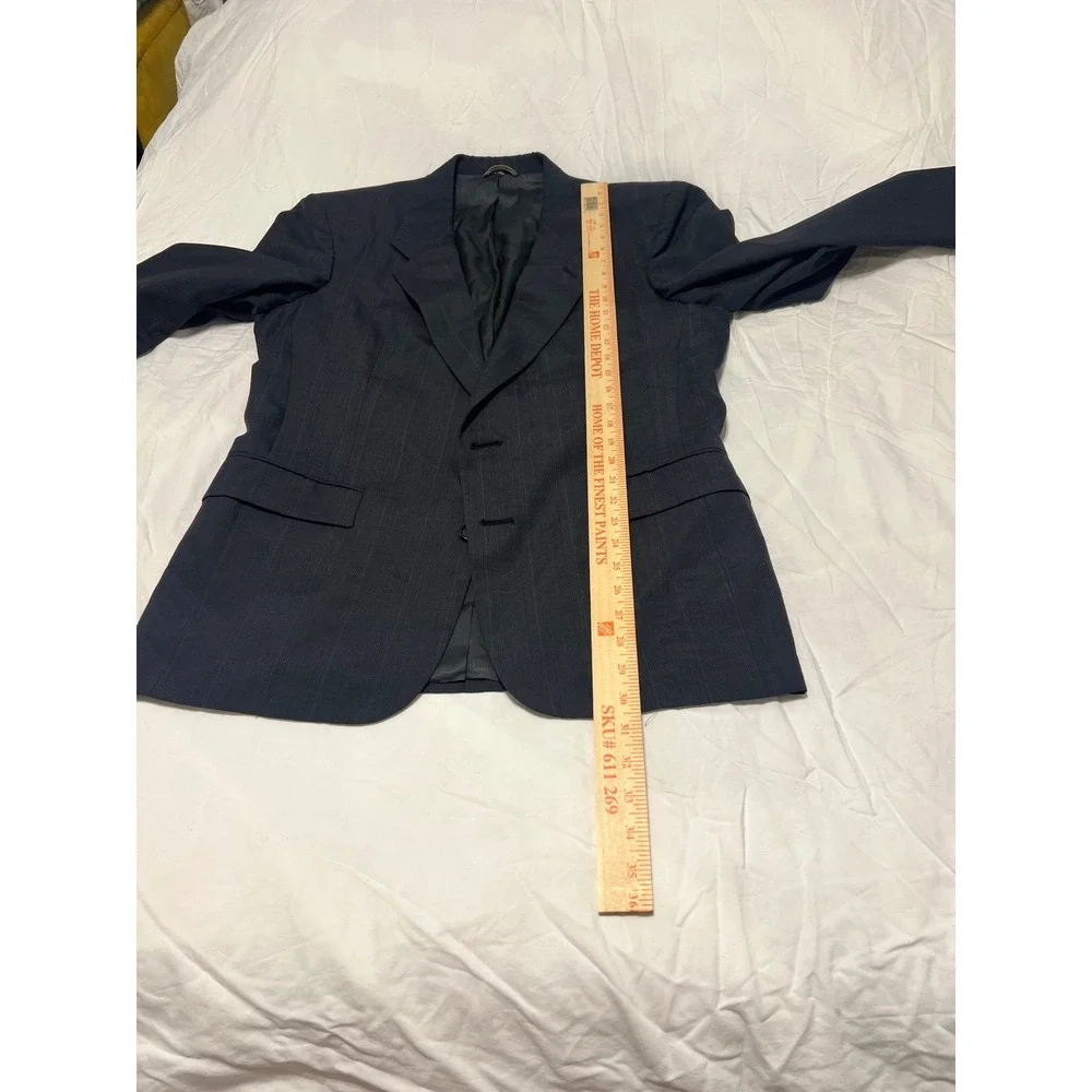 Christian Dior Monsieur Mens Pinstripe Blazer Charcoal Grey Wool Sport Coat 44R